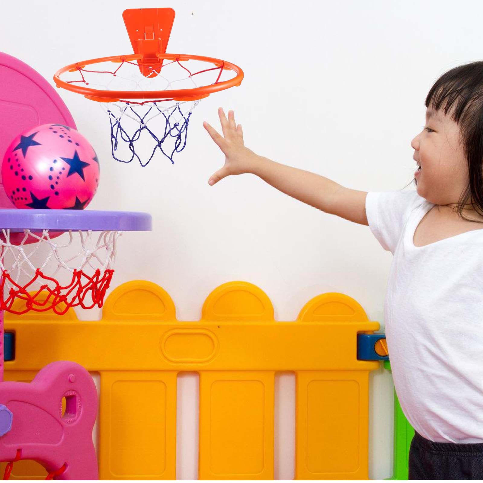Basketball Hoop - แป้นบาสเกตบอลแบบแขวนสำหรับเด็ก ติดผนังได้ ขอบแป้นพลาสติก เหมาะสำหรับประตู ผนัง สนาม
