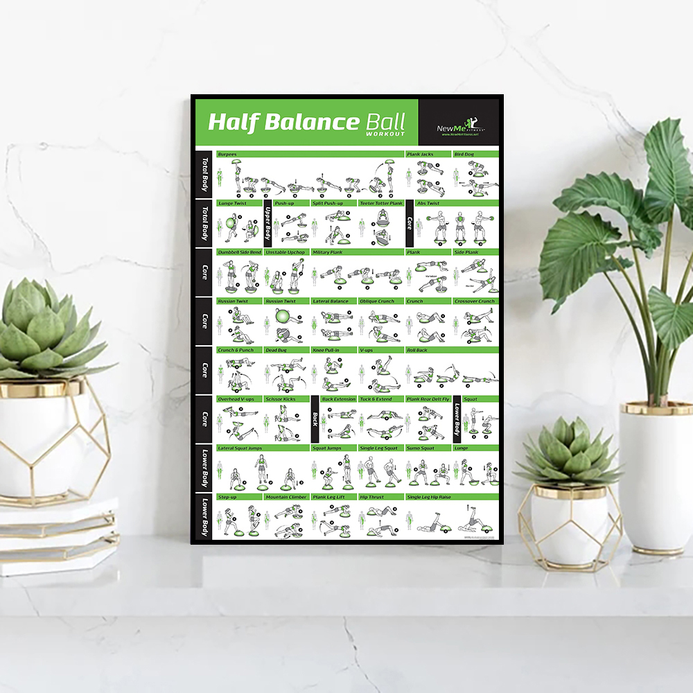 พิลาทิสแผนภูมิการฝึกอบรมผ้าใบ  - Sports Equipment Poster บทวิจารณ์และราคา