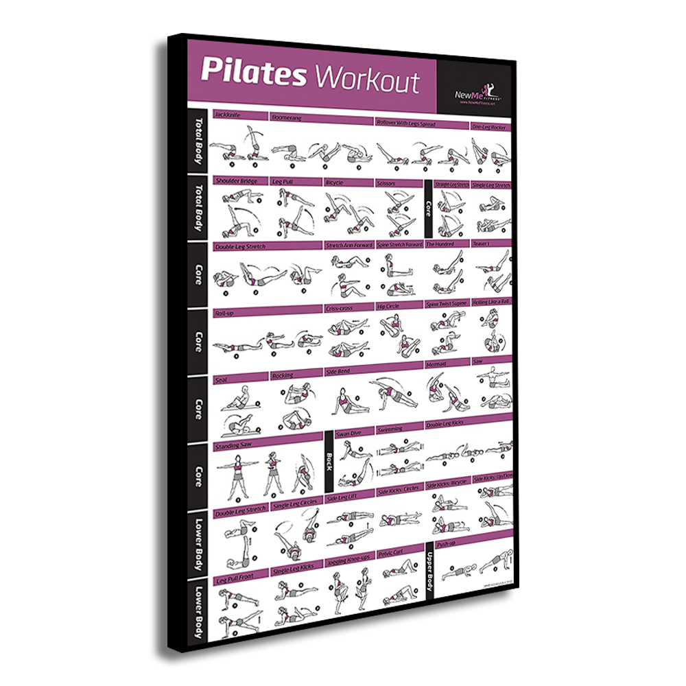 พิลาทิสแผนภูมิการฝึกอบรมผ้าใบ  - Sports Equipment Poster บทวิจารณ์และราคา